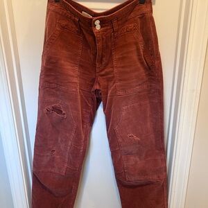 Pilcro wanderer women’s Corduroy Pants - Deep Rust